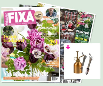 3 nr av Fixa + Trädgårds-kit med blomsterspruta för 159 kr