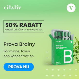 Prova Brainy kosttillskott till halva priset (187 kr)